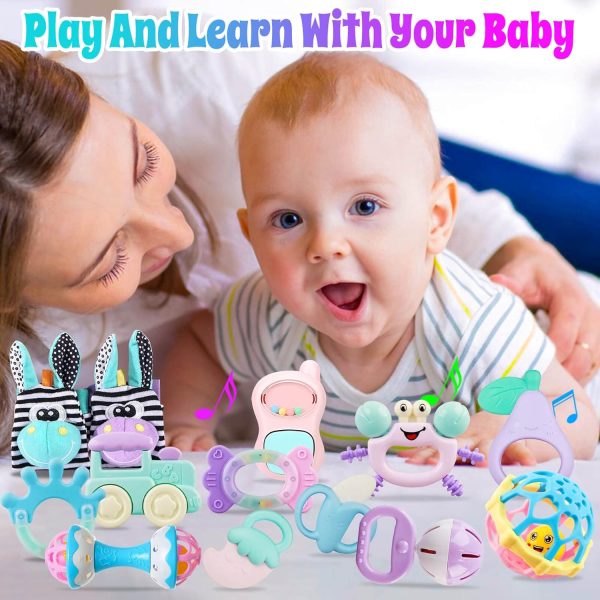 Baby Rattles 0-6 Months Rattles for Babies 0-6 Months Baby Rattles Toys 0-3-6-12 Months Infant Rattle Toys for Babies 0-6 Months Teething - Newborn Baby Boy Girl Rattles Set Wrist Socks : Toys & Games - Image 17