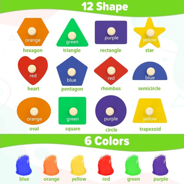 Jumlys Montessori Toys for Toddlers 1, 2, 3 Year Old, Wooden Shape Learning Puzzles for Baby 12-18-24 Months, Early Educational Toys, Perfect Christmas Birthday Gifts for Boys & Girls Age 1-3 - Image 13