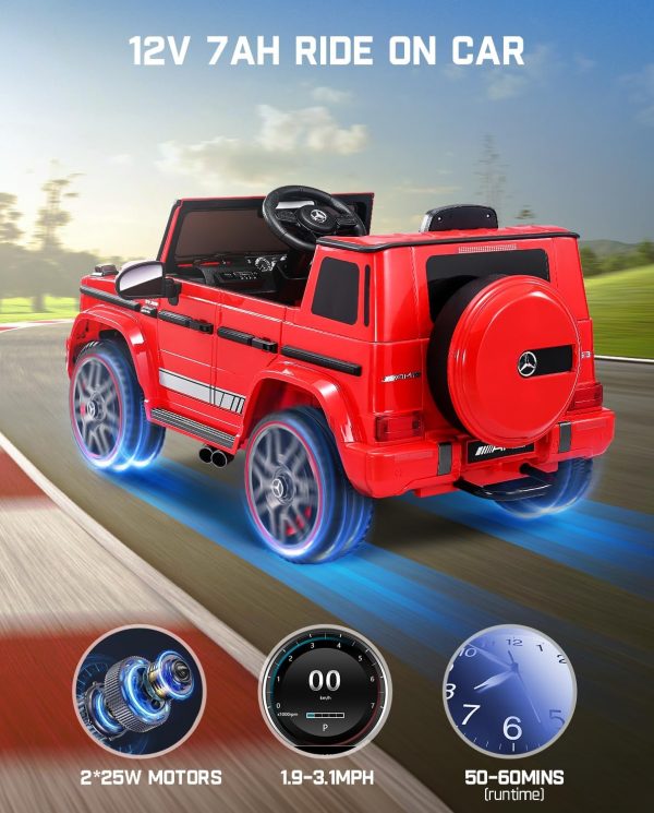 FanttikRide 12V 7Ah Licensed Mercedes-Benz G63 Ride on Car for Kids Ages 3-6, Electric Car Ride on Toys w/Parent Remote, Wireless Music, Suspension System - AMG G63 Large, Black  Toys & Games - Image 21