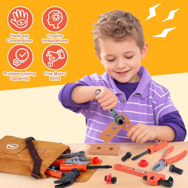 Kids Tool Set,MAGIC4U 26PCS Toddler Tool Set with Tool Bag,8 Tools Equipements,Pretend Play Construction Kits for Kids Age 3-6 Years Old,Toddler Boy Toys  Toys & Games - Image 14