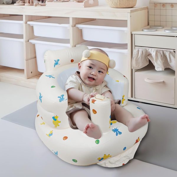 EKEPE Inflatable Baby Seat for Babies 3 Months & Up, Baby Floor Seats for Sitting Up, Baby Seats for Infants, Blow Up Baby Chair with Built in Air Pump - Bear  Baby - Image 22