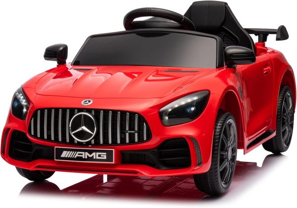 Winado 12V Ride on Car, Licensed Mercedes Benz AMG GTR Battery Powered Electric Vehicle, w/Parent Remote, Wider Seat, LED Lights, Openable Doors, MP3 Player, Smooth Start, 3 Speeds - Red  Automotive - Image 9