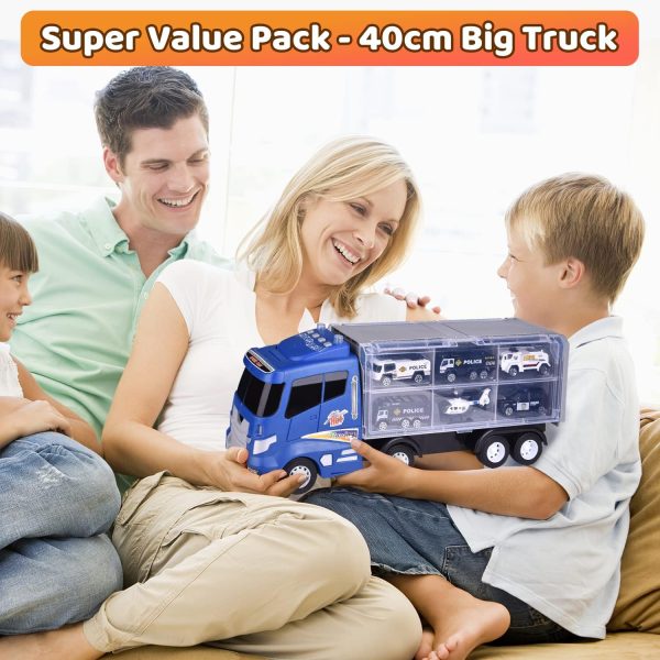12 in 1 Construction Truck Toys Set for Toddlers, Carrier Truck with 12 Mini Cars for Kids,Transport Trucks Toy with Light and Sound,Christmas Birthday Cars Toy Gift for Boys Age 3-7  Toys & Games - Image 25