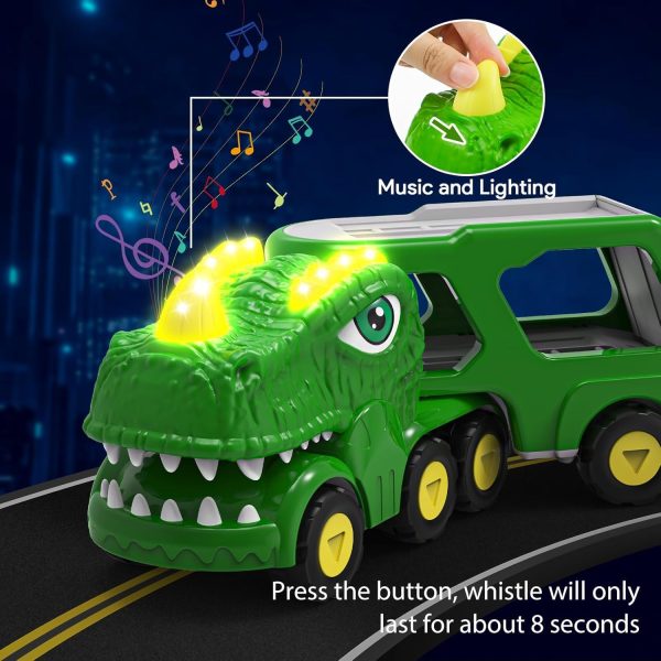 HEGUD Toddler Car Toys for 1 2 3 4 5 Year Old Boy, 5-in-1 Dinosaur Vehicle Trucks Toys for Toddlers 1-3 with Sounds & Lights Toys for Boys 4-7 Toys for Age 2-4 Dinosaur Toys for Kids 3-5  Toys & Games - Image 13