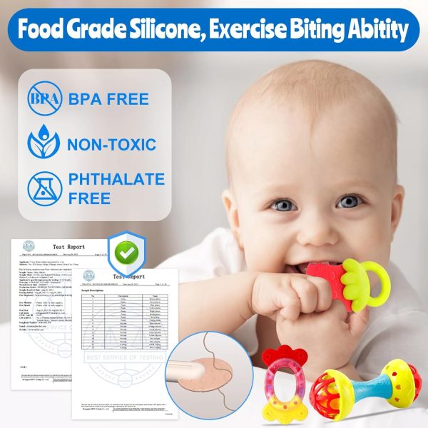 Baby Rattles 0-6 Months Rattles for Babies 0-6 Months Baby Rattles Toys 0-3-6-12 Months Infant Rattle Toys for Babies 0-6 Months Teething - Newborn Baby Boy Girl Rattles Set Wrist Socks : Toys & Games - Image 20