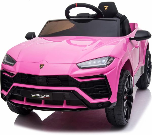YOFE Kids Electric Ride On Car for Kids, 12V Licenced Lamborghini Kids Electric Vehicles with Remote Control, AUX, Spring Suspension, Music, LED Lights, USB Port, Foot Pedal (Pink)  Toys & Games - Image 8