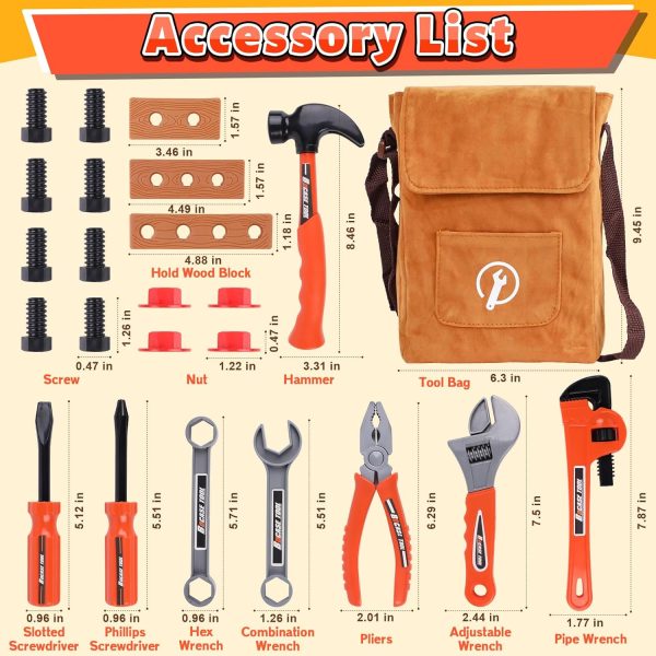 Kids Tool Set,MAGIC4U 26PCS Toddler Tool Set with Tool Bag,8 Tools Equipements,Pretend Play Construction Kits for Kids Age 3-6 Years Old,Toddler Boy Toys  Toys & Games - Image 11
