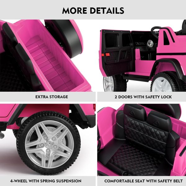 JOYLDIAS Ride On Cars, Licensed Mercedes-Benz Maybach G650S, 12V7AH Battery Powered Toy Electric Car for Kids with 2.4GHz Remote Control, 2 Motors, 3 Speeds, Lock, Music, Horn, LED Lights, Pink  Toys & Games - Image 18