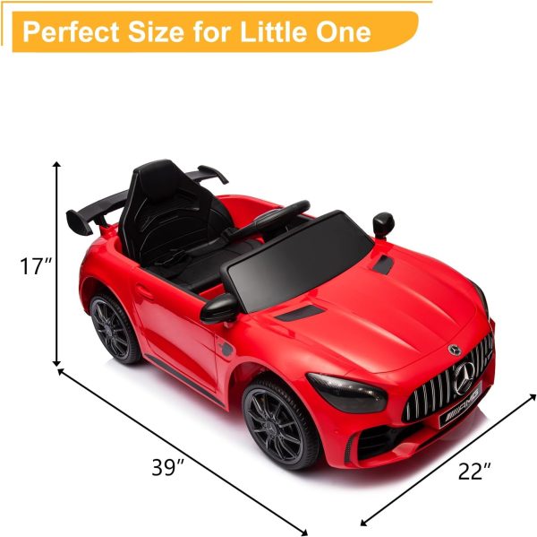 Winado 12V Ride on Car, Licensed Mercedes Benz AMG GTR Battery Powered Electric Vehicle, w/Parent Remote, Wider Seat, LED Lights, Openable Doors, MP3 Player, Smooth Start, 3 Speeds - Red  Automotive - Image 22