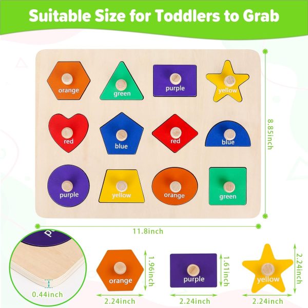 Jumlys Montessori Toys for Toddlers 1, 2, 3 Year Old, Wooden Shape Learning Puzzles for Baby 12-18-24 Months, Early Educational Toys, Perfect Christmas Birthday Gifts for Boys & Girls Age 1-3 - Image 11