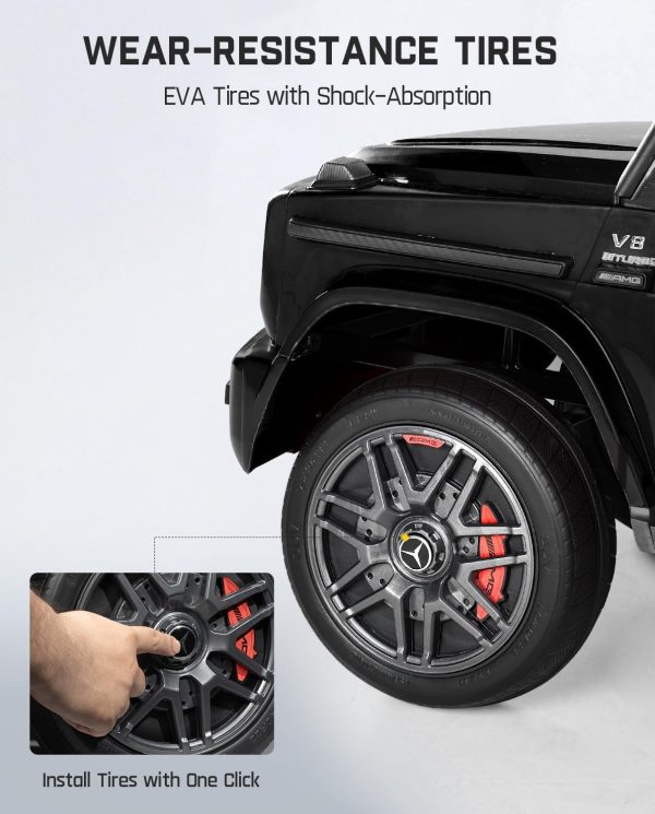 FanttikRide 12V 7Ah Licensed Mercedes-Benz G63 Ride on Car for Kids Ages 3-6, Electric Car Ride on Toys w/Parent Remote, Wireless Music, Suspension System - AMG G63 Large, Black  Toys & Games - Image 14