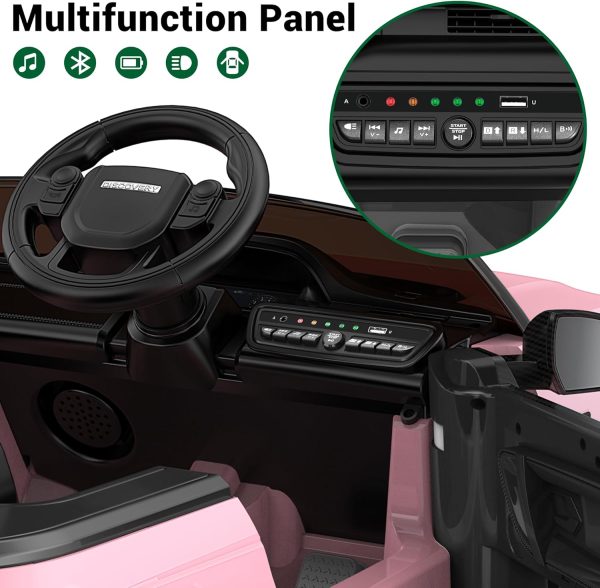 ARBELI 12V Licensed Land Rover Kids Electric Car w/Parent Remote Control, Bluetooth, Music, Shock Absorbers, LED Lights, Ride On Toys for Kids Ages 2-5 (Single Seat), Pink  Toys & Games - Image 11