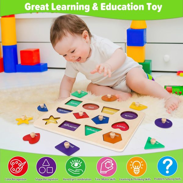 Jumlys Montessori Toys for Toddlers 1, 2, 3 Year Old, Wooden Shape Learning Puzzles for Baby 12-18-24 Months, Early Educational Toys, Perfect Christmas Birthday Gifts for Boys & Girls Age 1-3 - Image 14