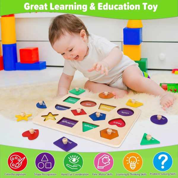 Jumlys Montessori Toys for Toddlers 1, 2, 3 Year Old, Wooden Shape Learning Puzzles for Baby 12-18-24 Months, Early Educational Toys, Perfect Christmas Birthday Gifts for Boys & Girls Age 1-3 - Image 13