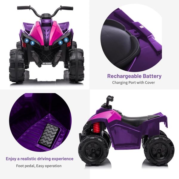 TCARAIWEN 12V Kids ATV 4 Wheelers for Kids 3-6,Electric Kids Ride on ATV with Music Player, All Terrain Tires, Kids Ride on Cars, Purple  Toys & Games - Image 10