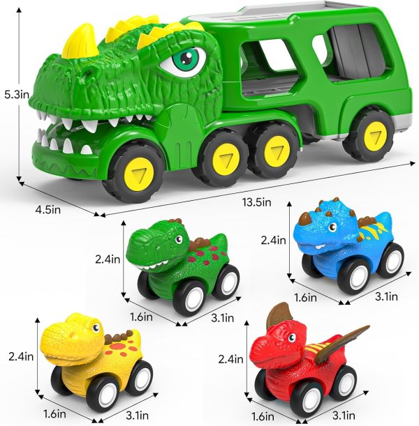 HEGUD Toddler Car Toys for 1 2 3 4 5 Year Old Boy, 5-in-1 Dinosaur Vehicle Trucks Toys for Toddlers 1-3 with Sounds & Lights Toys for Boys 4-7 Toys for Age 2-4 Dinosaur Toys for Kids 3-5  Toys & Games - Image 15