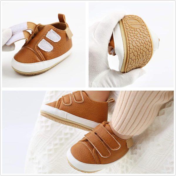 Unisex Baby Boys Girls High-Top Ankle Sneakers Soft Rubber Sole Infant Crib Shoes Toddler First Walkers  Clothing, Shoes & Jewelry - Image 7