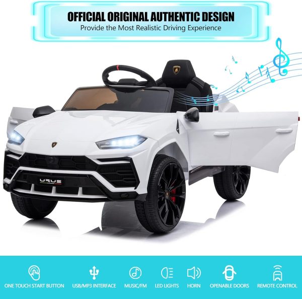 YOFE Kids Electric Ride On Car for Kids, 12V Licenced Lamborghini Kids Electric Vehicles with Remote Control, AUX, Spring Suspension, Music, LED Lights, USB Port, Foot Pedal (Pink)  Toys & Games - Image 24
