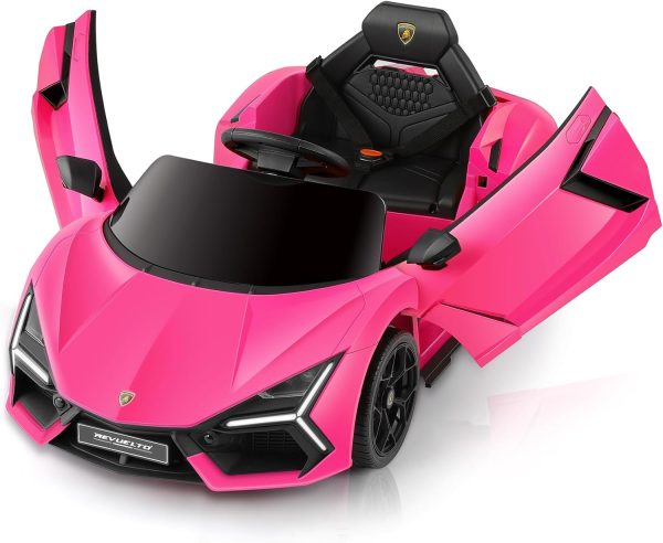 ELEMARA Lamborghini Battery Car for Kids with Scissor Door,Kids Ride On Car with Remote Control,Kid 12V Children's Car with Bluetooth,LED Light,MP3 Player and Wide Seat(Blue)  Toys & Games - Image 22
