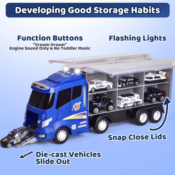 12 in 1 Construction Truck Toys Set for Toddlers, Carrier Truck with 12 Mini Cars for Kids,Transport Trucks Toy with Light and Sound,Christmas Birthday Cars Toy Gift for Boys Age 3-7  Toys & Games - Image 24