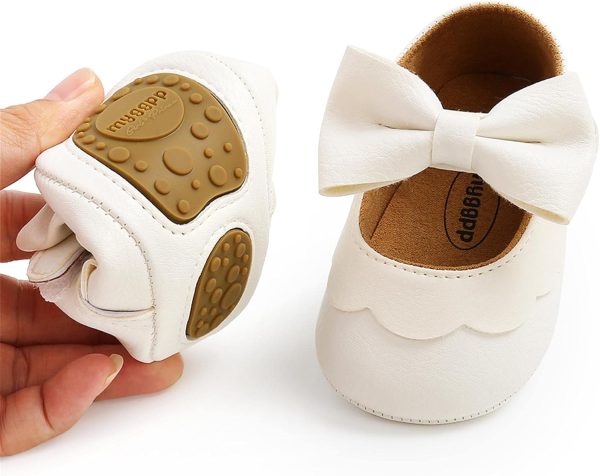 | Baby Girl Mary Jane Flats Dress Shoes - Infant Newborn Shoes Anti-Slip Soft PU Leather Party School Wedding Princess Baby Girl Shoes 0-18M | Mary Jane - Image 4