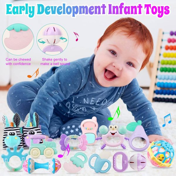 Baby Rattles 0-6 Months Rattles for Babies 0-6 Months Baby Rattles Toys 0-3-6-12 Months Infant Rattle Toys for Babies 0-6 Months Teething - Newborn Baby Boy Girl Rattles Set Wrist Socks : Toys & Games - Image 16