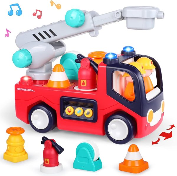 Toy Cars for 1 2 3 Year Old Boy Girls Gifts Fire Truck with Music & Light Toys for Toddler 1-3 Educational Learning Toys for 2 3 4 Year Old Birthday Gifts Baby Toys 12 18 Months for Infant Toddler  Toys & Games - Image 16