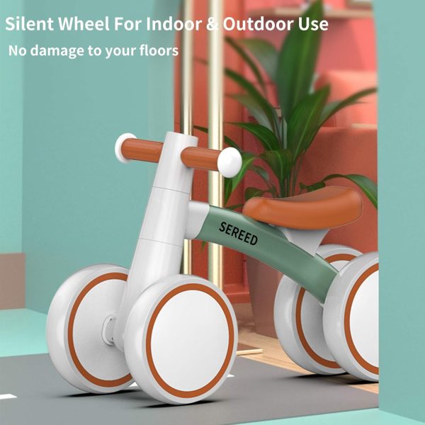 SEREED Baby Balance Bike for 1-2 Year Olds - 4 Wheels, First Bike for Toddlers, Birthday Gift (Green)  Toys & Games - Image 4