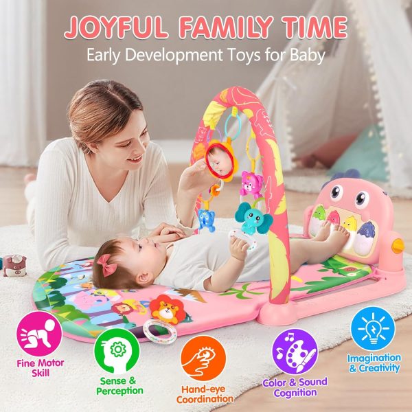 Baby Gym Play Mats Baby Toys Tummy Time Mat Toys Musical Activity Center for Newborn Infant Toys Piano Baby Play Mat Music & Light Newborn Infant Gifts for Baby Toys 0-3 6 9 12 Months, Dinosaur Style  Baby - Image 19