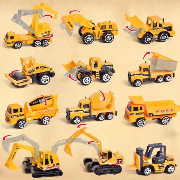 12 in 1 Construction Truck Toys Set for Toddlers, Carrier Truck with 12 Mini Cars for Kids,Transport Trucks Toy with Light and Sound,Christmas Birthday Cars Toy Gift for Boys Age 3-7  Toys & Games - Image 12