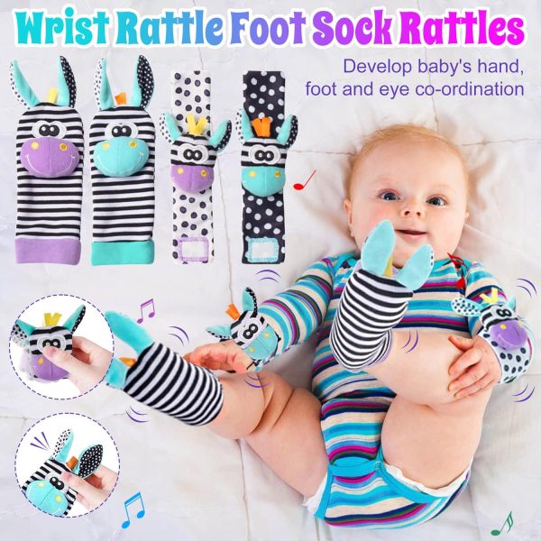 Baby Rattles 0-6 Months Rattles for Babies 0-6 Months Baby Rattles Toys 0-3-6-12 Months Infant Rattle Toys for Babies 0-6 Months Teething - Newborn Baby Boy Girl Rattles Set Wrist Socks : Toys & Games - Image 15