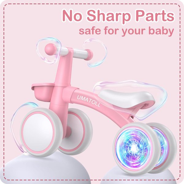 Umatoll Colorful Lighting Baby Balance Bike for 1-2 Year Old Boys Girls, Adjustable Soft Seat & Removable Basket, 12-24 Months Toddler Balance Bike, First Birthday Gift  Toys & Games - Image 23