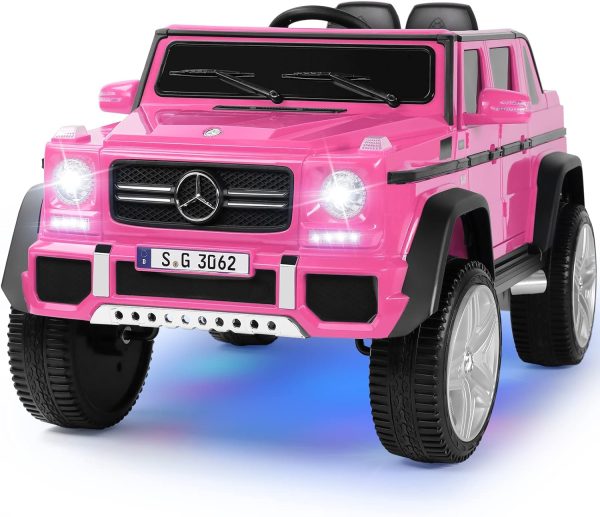 JOYLDIAS Ride On Cars, Licensed Mercedes-Benz Maybach G650S, 12V7AH Battery Powered Toy Electric Car for Kids with 2.4GHz Remote Control, 2 Motors, 3 Speeds, Lock, Music, Horn, LED Lights, Pink  Toys & Games - Image 10