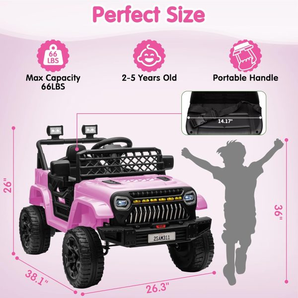 JOYRACER 12V Ride on Car with Remote Control Power 4 Wheels, 3 Speeds, Bluetooth Music, Led Lights, Spring Suspension, Electric Vehicles Jeeps Truck Toy for Boys Girls  Toys & Games - Image 16