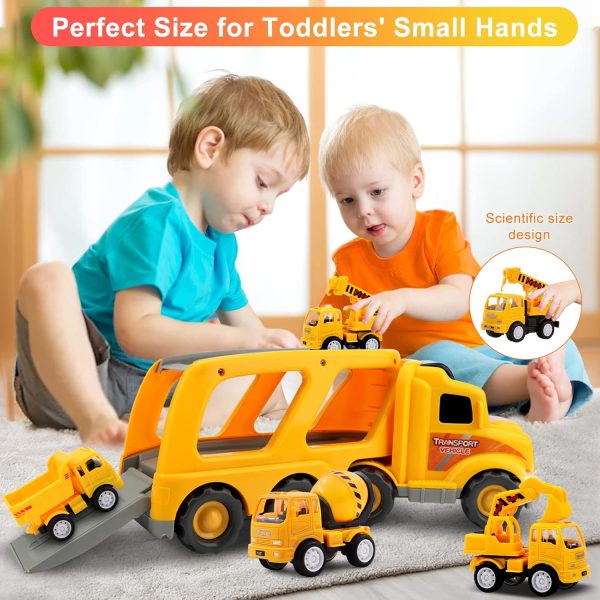 Nicmore Construction Truck Toddler Toys Car Toys for 1 2 3 4 Year Old Boy 5 in 1 Carrier Toys for Kids Age 1-3 2-4| 18 Months 2 Year Old Boy Christmas Birthday Gifts : Toys & Games - Image 12