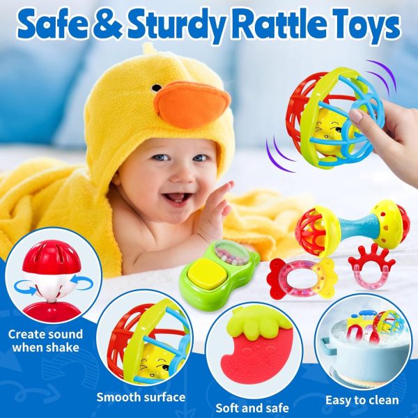 Baby Rattles 0-6 Months Rattles for Babies 0-6 Months Baby Rattles Toys 0-3-6-12 Months Infant Rattle Toys for Babies 0-6 Months Teething - Newborn Baby Boy Girl Rattles Set Wrist Socks : Toys & Games - Image 22