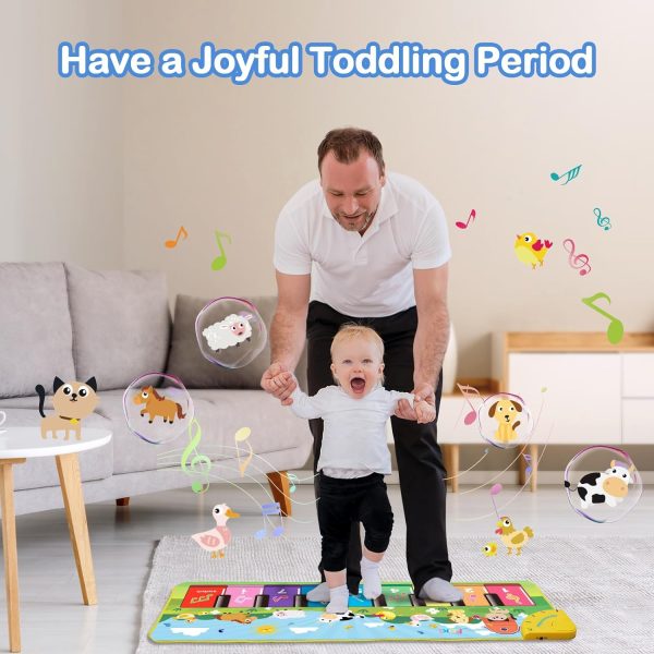 FOKI Floor Piano Mat for Toddlers, Baby Kid Sensory Educational Dancing Keyboard Carpet Animal Sounds Blanket Touch Playmat Musical Mats Birthday Toddler Toys for 1 2 3 4 5 Year Old Boy Girl Gifts  Toys & Games - Image 11
