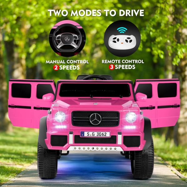 JOYLDIAS Ride On Cars, Licensed Mercedes-Benz Maybach G650S, 12V7AH Battery Powered Toy Electric Car for Kids with 2.4GHz Remote Control, 2 Motors, 3 Speeds, Lock, Music, Horn, LED Lights, Pink  Toys & Games - Image 12