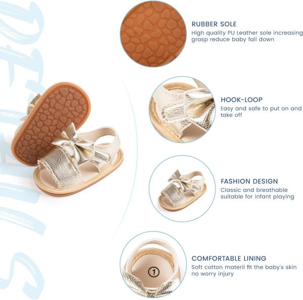 | Sawimlgy Baby Girls Boys Sandals Summer Shoe Rubber Sole PU Leather Mesh Infant Toddler First Walkers Princess Dress Outdoor Shoes | Sandals - Image 5