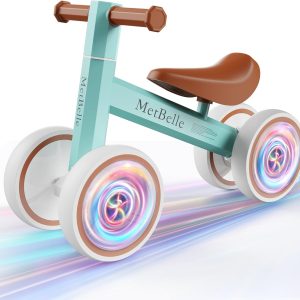 Baby Balance Bike for 1 Year Old Boys Girls Colorful Lighting 10-24 Months Push Toddler Toys Bicycle,4 Wheels First Bike for Kid's 1-2, Pre-School Children Ride on Walker First Birthday Gifts  Toys & Games