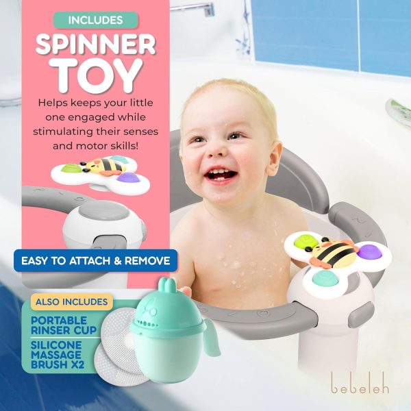 BEBELEH™ Baby Bath Seat [Original] for Babies 6 Months & Up - Safe Infant and Toddler Baby Bathtub Seat for Sitting Up - Baby Bath Tub Baby Tub Seat for Shower (Gray)  Baby - Image 20