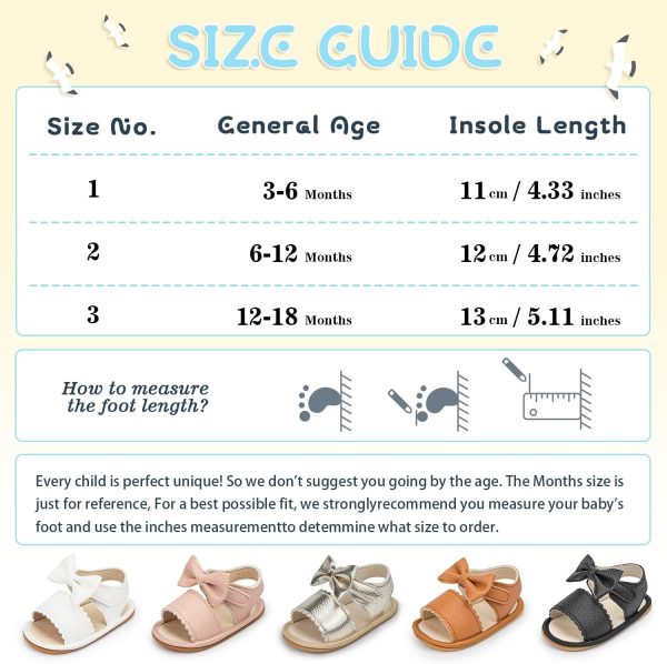 | Babelvit Infant Baby Girl Boy Sandals Comfort Premium Summer Outdoor Casual Beach Shoes with Flower Bowknot Anti Slip Rubber Sole Newborn Toddler Prewalker First Walking Shoes | Sandals - Image 24