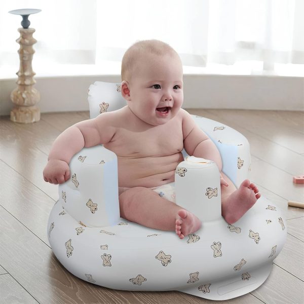 EKEPE Inflatable Baby Seat for Babies 3 Months & Up, Baby Floor Seats for Sitting Up, Baby Seats for Infants, Blow Up Baby Chair with Built in Air Pump - Bear  Baby - Image 13