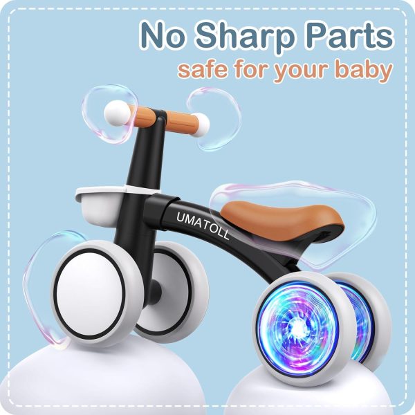 Umatoll Colorful Lighting Baby Balance Bike for 1-2 Year Old Boys Girls, Adjustable Soft Seat & Removable Basket, 12-24 Months Toddler Balance Bike, First Birthday Gift  Toys & Games - Image 15