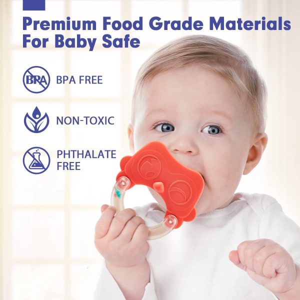 Baby Rattles 0-6 Months Rattles for Babies 0-6 Months Baby Rattles Toys 0-3-6-12 Months Infant Rattle Toys for Babies 0-6 Months Teething - Newborn Baby Boy Girl Rattles Set Wrist Socks : Toys & Games - Image 3