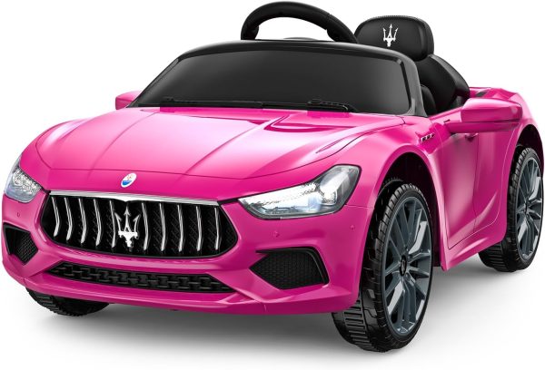ARBELI 12V Licensed Maserati Kids Ride On Car w/Parent Remote Control, Spring Suspension, Music & Horn, Headlights &Taillights, Ride On Toy for Toddlers Ages 2-4, Pink  Toys & Games - Image 7