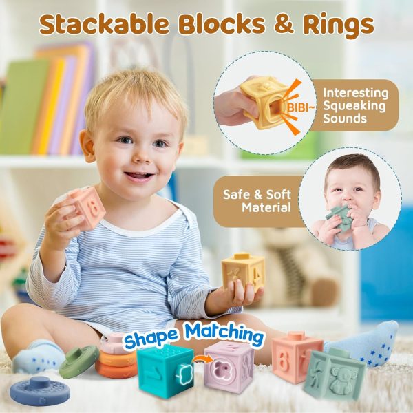 6 in 1 Montessori Baby Toys for 1 + Year Old, Infant Sensory Teething Toys for Babies 6-12 Months, Wooden Stacking Building Blocks Shape Sorter, Xylophone Musical Toy, Birthday Gift for Toddlers 1 2 3  Toys & Games - Image 21