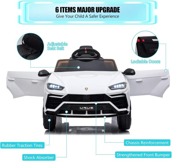 YOFE Kids Electric Ride On Car for Kids, 12V Licenced Lamborghini Kids Electric Vehicles with Remote Control, AUX, Spring Suspension, Music, LED Lights, USB Port, Foot Pedal (Pink)  Toys & Games - Image 23