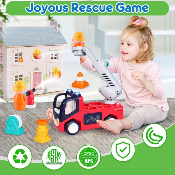 Toy Cars for 1 2 3 Year Old Boy Girls Gifts Fire Truck with Music & Light Toys for Toddler 1-3 Educational Learning Toys for 2 3 4 Year Old Birthday Gifts Baby Toys 12 18 Months for Infant Toddler  Toys & Games - Image 17