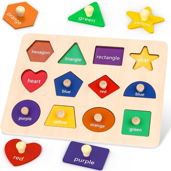 Jumlys Montessori Toys for Toddlers 1, 2, 3 Year Old, Wooden Shape Learning Puzzles for Baby 12-18-24 Months, Early Educational Toys, Perfect Christmas Birthday Gifts for Boys & Girls Age 1-3 - Image 9